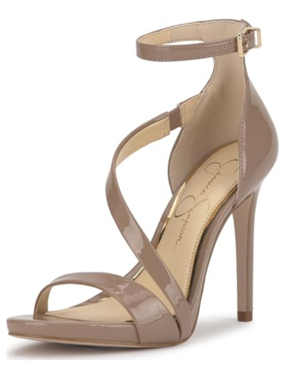 Jessica Simpson Rayli Ankle Strap Stiletto Heeled Sandal Faux Leather Formal